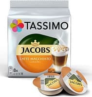 Капсулы Tassimo Jacobs Latte Macchiato Caramel, Тассимо Латте Макиато Карамель 8+8 шт